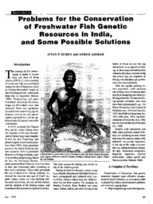 Problems for the conservation of freshwater fish genetic resources in India and some possible solutions