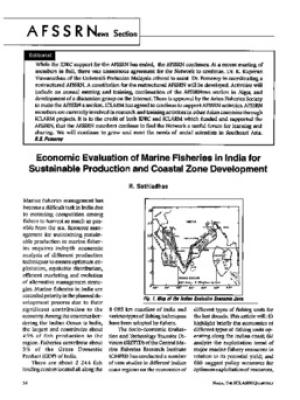 Economic evaluation of marine fisheries in India for sustainable production and coastal zone development
