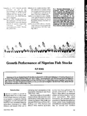 Growth performance of Nigerian fish stocks