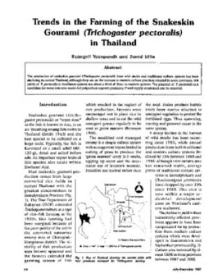 Trends in the farming of the snakeskin gourami (Trichogaster pectoralis) in Thailand