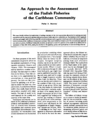An approach to the assessment of the finfish fisheries of the Caribbean Community