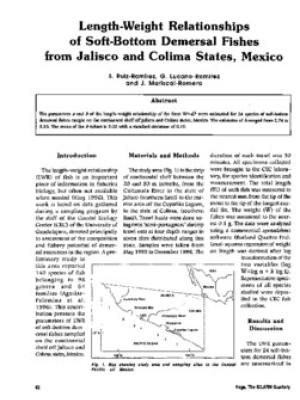 Length-weight relationships of soft-bottom demersal fishes from Jalisco and Colima states, Mexico