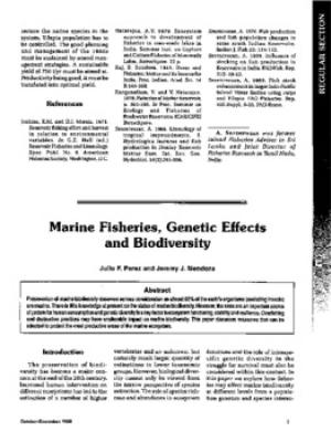 Marine fisheries, genetic effects and biodiversity