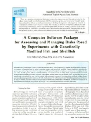 A computer software package for assessing and managing risks posed by experiments with genetically modified fish and shellfish
