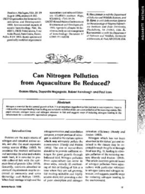 Can nitrogen pollution from aquaculture be reduced?