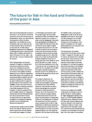 The future for fish in the food and livelihoods of the poor in Asia