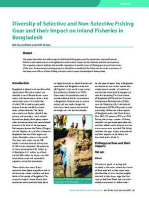 Diversity of selective and non-selective fishing gear and their impact on inland fisheries in Bangladesh