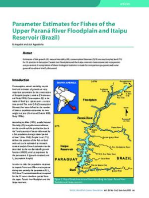 Parameter estimates for fishes of the upper Paraná river floodplain and Itaipu reservoir (Brazil)