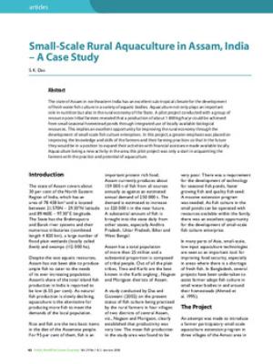 Small scale rural aquaculture in Assam, India: a case study
