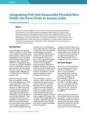 Integrating fish into seasonally flooded rice fields: on-farm trials in Assam, India