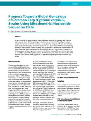 Progress toward a global genealogy of common carp (Cyprinus carpio L.) strains using mitochondrial nucleotide sequences data