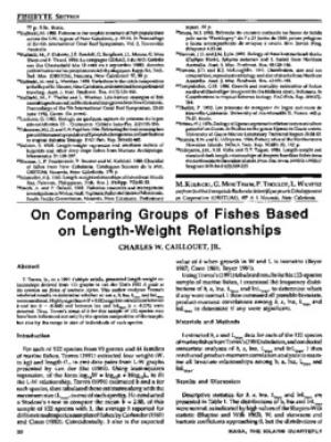 On comparing groups of fishes based on length-weight relationships