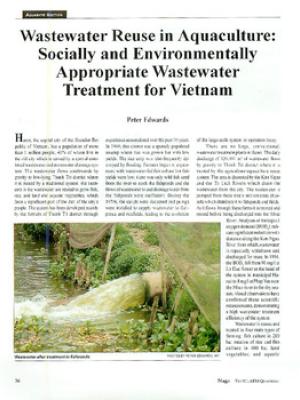Wastewater reuse in aquaculture: socially and environmentally appropriate wastewater treatment for Vietnam
