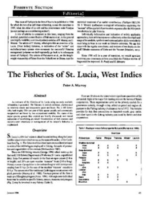 The fisheries of St. Lucia, West Indies