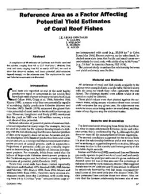 Reference area as a factor affecting potential yield estimates of coral reef fishes