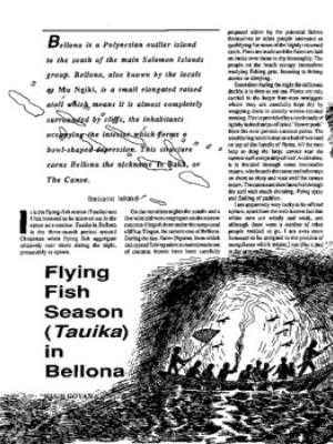 Flying fish season (Tauika) in Bellona