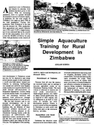 Simple aquaculture training for rural development in Zimbabwe