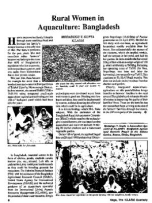 Rural women in aquaculture: Bangladesh
