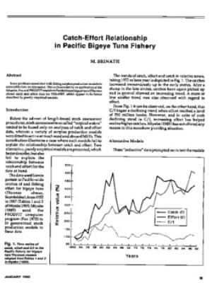 Catch-effort relationship in Pacific bigeye tuna fishery