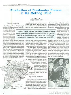 Production of freshwater prawns in the Mekong Delta