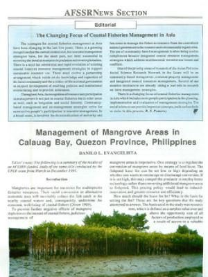 Management of mangrove areas in Calauag Bay, Quezon Province, Philippines