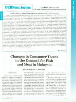 Changes in consumer tastes in the demand for fish and meat in Malaysia