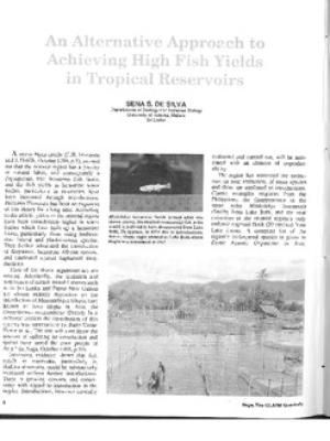 An alternative approach to achieving high fish yields in tropical reservoirs