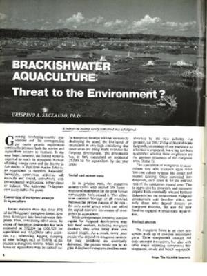 Brackishwater aquaculture: threat to the environment