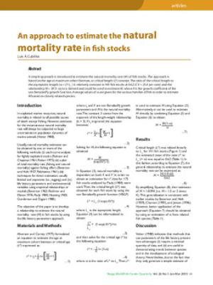 An approach to estimate the natural mortality rate in fish stocks