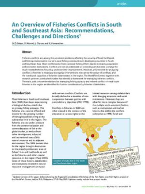 An Overview of Fisheries Conflicts in South and Southeast Asia: Recommendations, Challenges and Directions