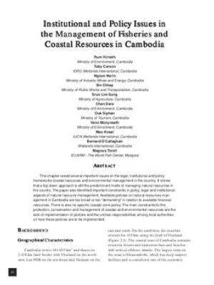 Institutional and policy issues in the management of fisheries and coastal resources in Cambodia