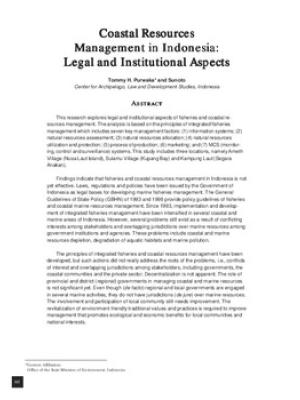 Coastal resources management in Indonesia: legal and institutional aspects