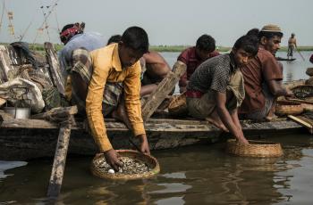 Fishermen in Sunamganj, Bangladesh. Photo by Finn Thilsted.