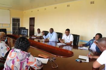 The project team met with the management and staff from the Natural Resources and Development College’s (NRDC) Basic Sciences and Fisheries Department to discuss potential collaboration on the upgrade of their fisheries wet lab. Photo: Agness Chileya
