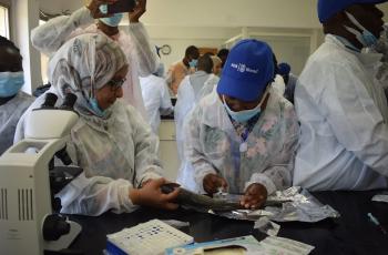 The second and third training cycles on Aquaculture Principles and Aquatic Animal Health Management  conducted at FAIH. Photo by WorldFish.