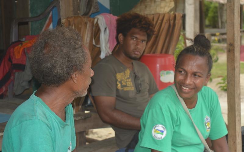 Faye Aborina Siota (right) enjoys engaging with a wide variety of individuals and organizations from various cultural backgrounds while doing participatory research. Photo by Fredrick Dotho.