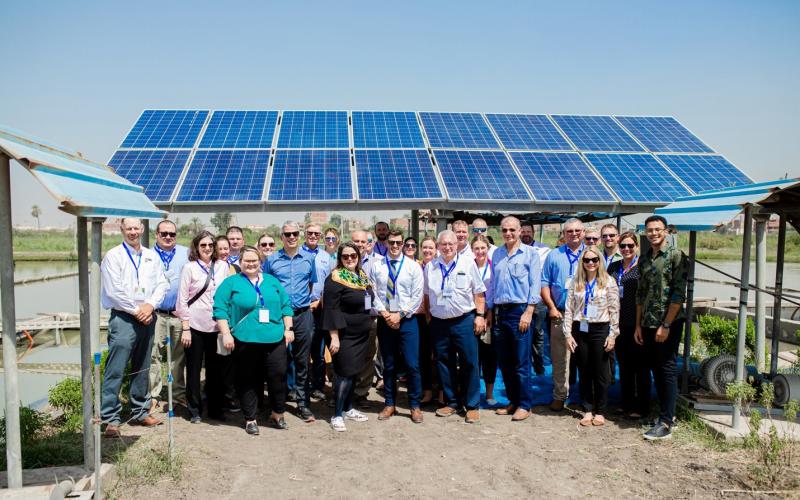WorldFish and USSEC’s delegates visited the In-pond Raceway System (IPRS) in Abbassa, Abu-Hammad during the celebration of the 100th (SEC) training.