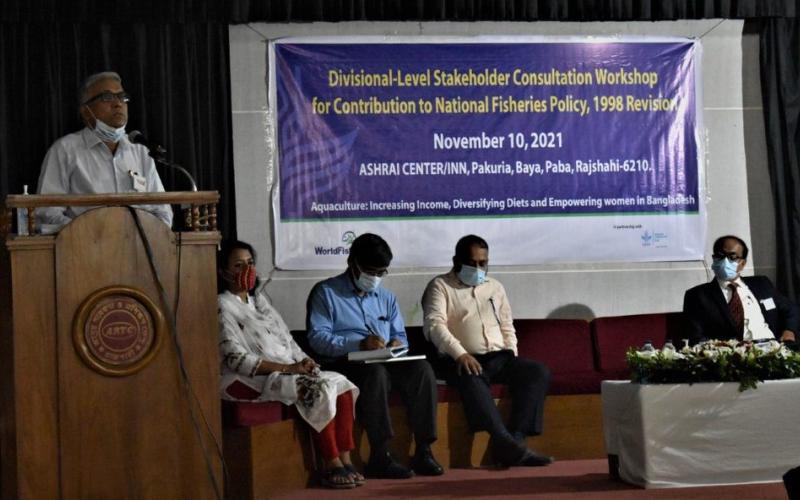 Deputy Director Md. Toafazuddin Ahamed represented Rajshahi’s Department of Fisheries at the workshop. Photo by Harun Or Rashid/WorldFish