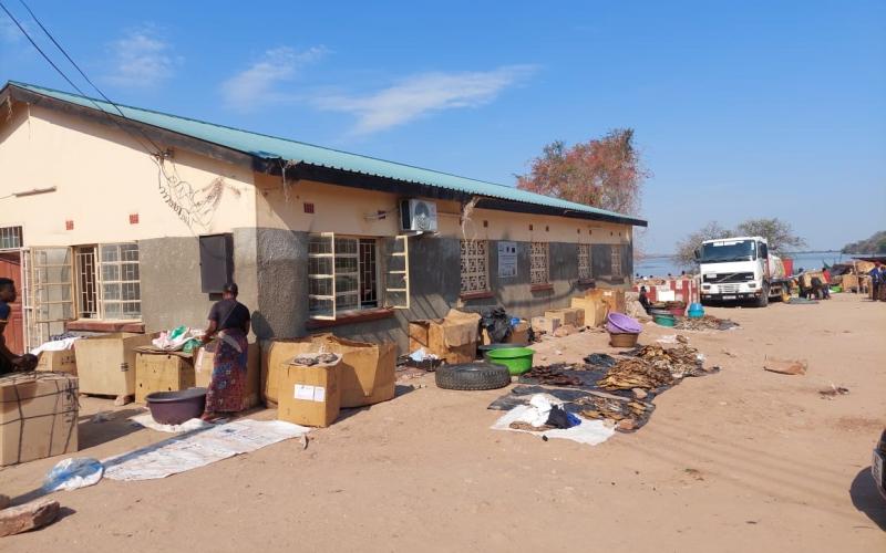The fish storage house constructed by WorldFish. Photo by Keagan Kakwasha