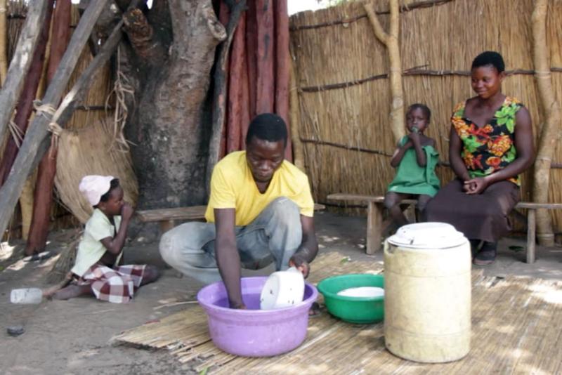 Justin Sibeso helps around the house by sharing the cleaning, cooking and childrearing responsibilities with his wife.