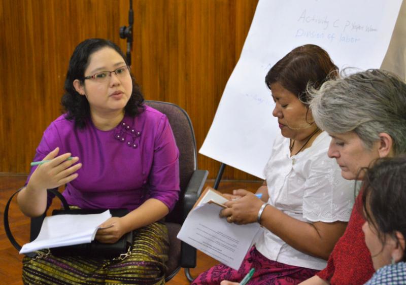 At the ‘Mainstreaming gender in Myanmar aquaculture and fisheries sector’ workshop held on 8 March 2017.