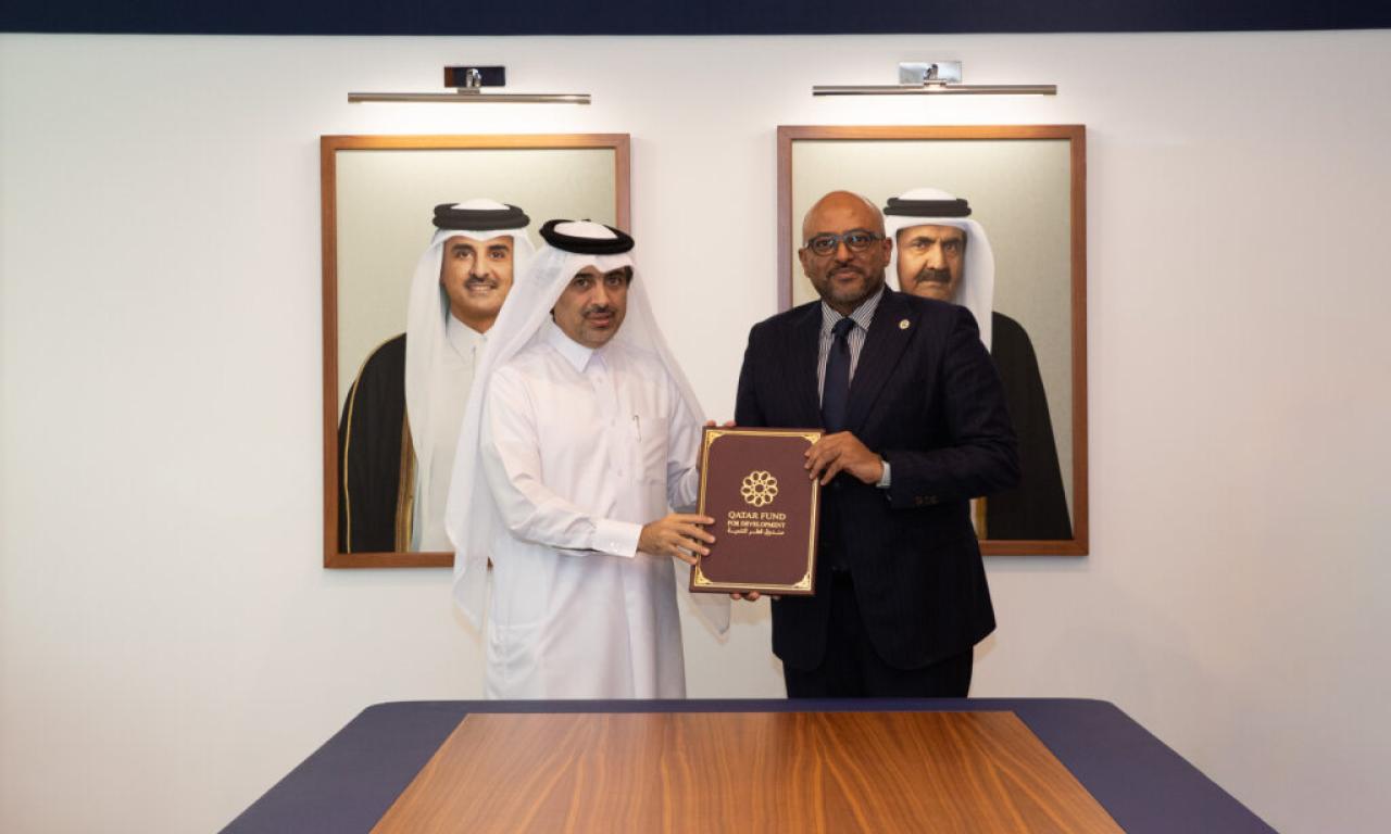 Mr. Fahad Hamad Al-Sulaiti, Director General of QFFD and Dr. Essam Yassin Mohammed, WorldFish Director General 