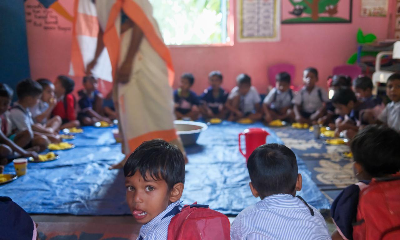 school feeding in assam, india.