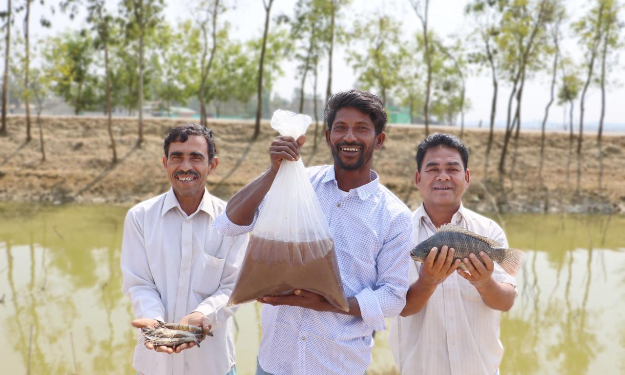 The revenues from Artemia and aquaculture have boosted Nurul Absar’s income as a farmer. Photo: Shahriar