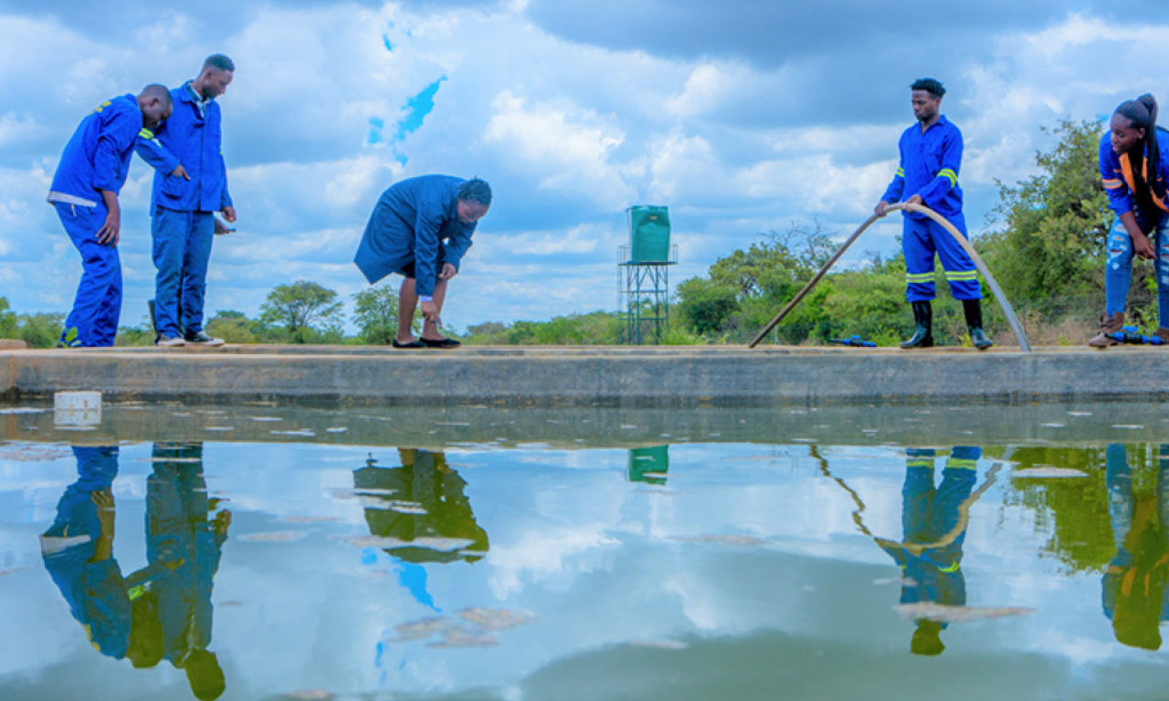 Fisheries & Aquaculture students at the NRDC Aquaculture Skills Training Center, Lusaka